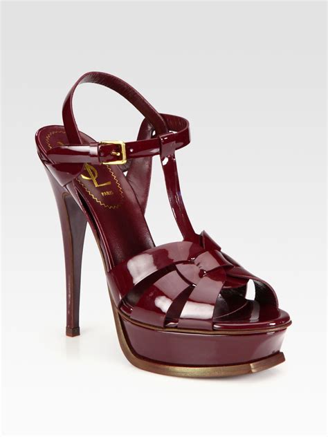 ysl tribute patent sandal|tribute platform sandals.